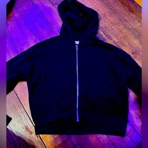 black cropped zip up